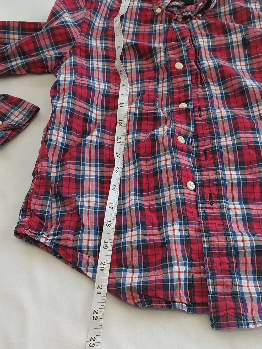Ralph Lauren Boys  Red Plaid Button-Down Shirt.size 8